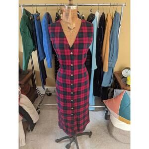 Vintage Red and Black Plaid Sleeveless Jumper/Dress | Pendleton
